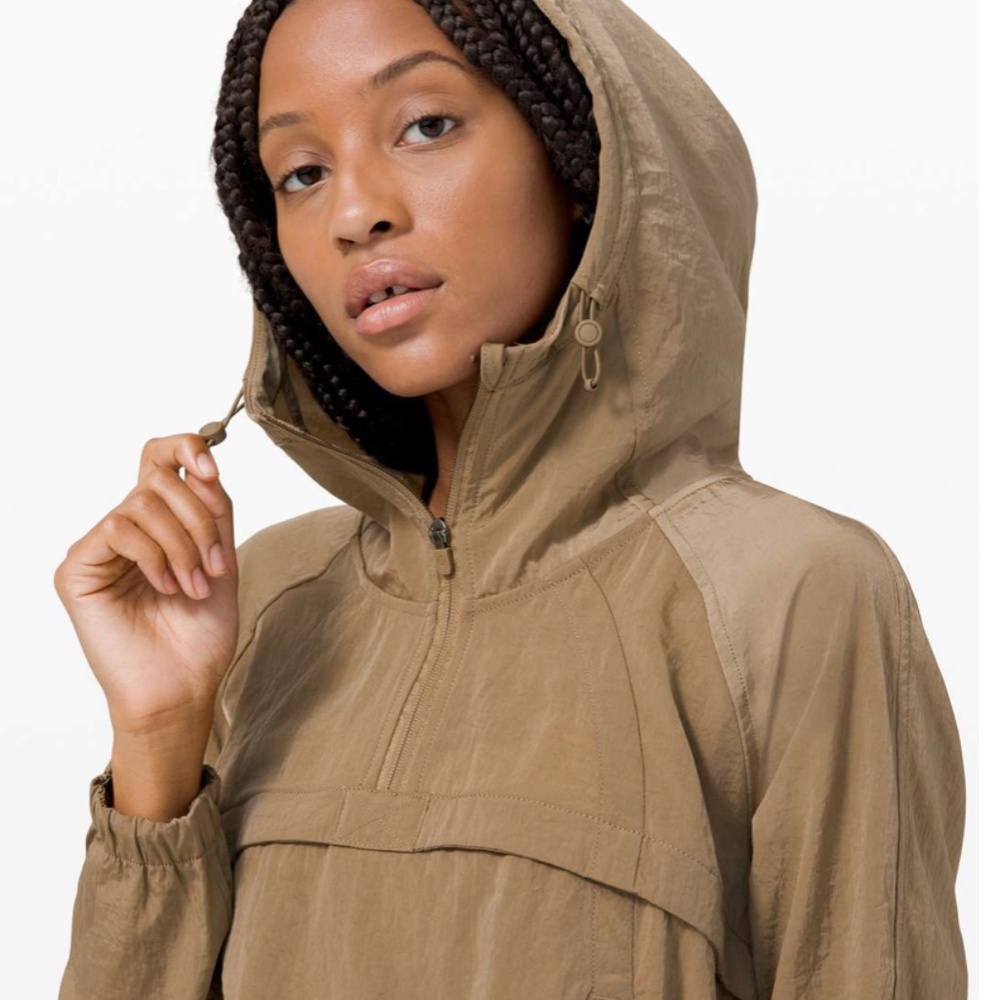 Lululemon Seek Vistas 1/2 Zip Jacket Khaki Brown XS/S EUC